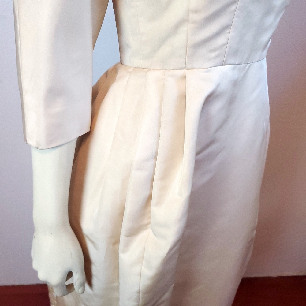 Vintage 60s Wedding Dress Tea Length Daytime - Picture 8 of 11